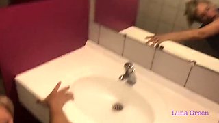 My Wife Luna Hot Blowjob in Camping Shower Sex