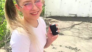 Schoolgirl on street, porch-smashing, bust-inducing XXX,
