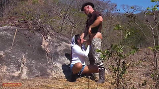 Mexican Woman Is Nibbled by Bodo Outdoors