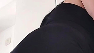 Hot BBW Stepmom, Solo Fans in Slow Motion, in the Kitchen with Dress