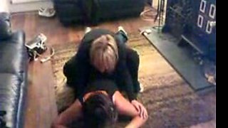 Mature wife and her girlfriend got drunk and humped on the floor