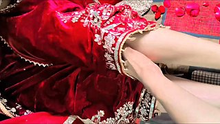 Sexy indian teen in traditional outfit gets pounded doggystyle on ner bed