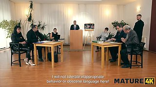 Mature4k. senior elle with Huge Tits banged her gardener in doggy and completed up in court