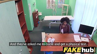 Fake Hospital Doctor fucks sexy ebony Brazilian student