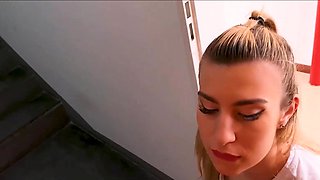 Horny Couple Caught Getting Wild in a Hotel Hallway