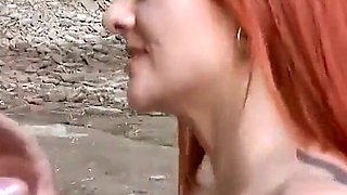 Two sexy girlfriends with big tits love group sex on the beach