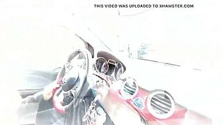 German Teen Jerks Off Hitchhiker In Car - Big Tits Blowjob Amateur POV