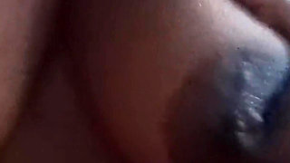 Fingering My Shaved Pussy Squirting Outdoors Squeezing My Small Tits