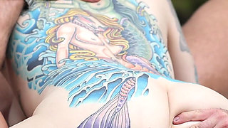 Anal & Pussy Drilling with Tattoed Babe Badmomtiti