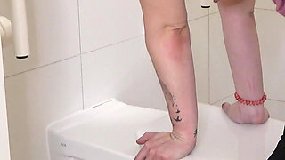 Chubby German Amateur Fucked on the Toilet