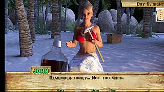 Island game, 3d girl and boy, stepdaughter 3d