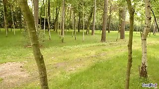 Hot cosplay babe takes multiple big cocks in wild outdoor gangbang