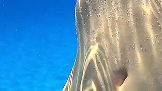 Stunning Girl Swims Nude on Public Beach