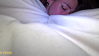 White sticky creampie drips from the swollen pussy of an inked whore after a rough quickie
