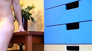 Redhead Masturbates and Has Orgasm Before Husband Returns