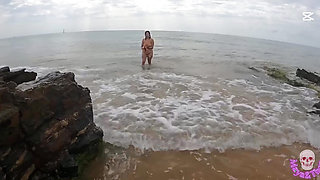 Busty Spanish Girl Fucking on a Beach While You Watch