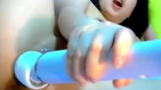 tiny korean girl fucks hitachi for first time