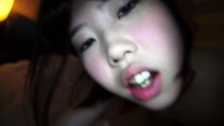 Asian amateur Mao Hamasaki demonstrated a blowjob in pov