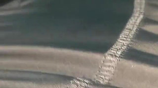Hot girl gives her boyfriend a hard footjob session and makes him eat his own cum