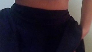 Glamour babe with big boobs masturbates in lingerie