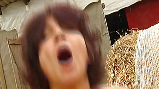 German granny fucked hard in nature