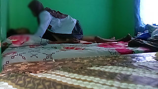 Teenage girl at school in her own family&#039;s entot on her way home from school