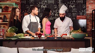 Sweet sloppy blowjob In The Kitchen