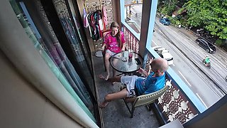 Skinny Amateur MILF With Huge Dick Smokes And Touches In Public Euro Couple