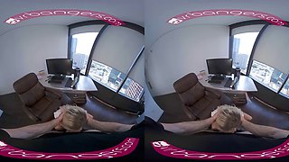 VR Bangers Horny Secretary Caught Masturbating By Her Boss VR Porn