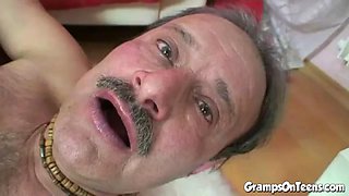 Old Guy Blowjob and Fucked Cute Girl
