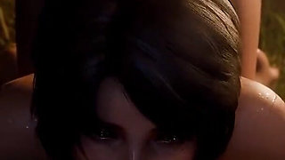 Thicc Ass Jote Deepthroating a Hard Cock Near a Camp Fire