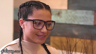 Girlsway innocent nerd tempted by the well-liked chicks from school