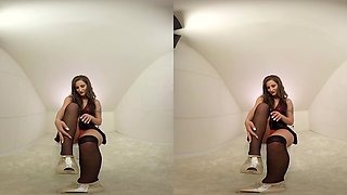 253 - Nicolette Noir - Nylons Knee Socks Solo Model Toying