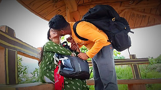 College girl & Unknown Boy fast time frendship - Tourist places par, tourist bhabhi mili - hot bhabhi video outdoor forest.