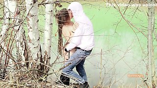 Outdoor Quickie In The Forest - Public Sex