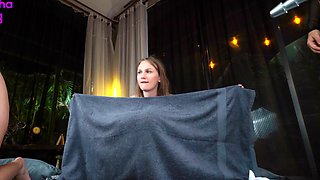 StrapOn Lesbian with big boobs fucks her blonde sexy GF