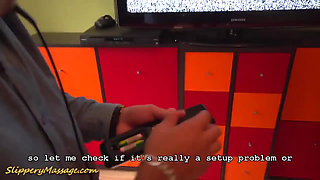 Cute skinny flexible teen gives a slippery nuru sex massage