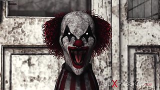 Super hot sexy college girl gets fucked hard by an Evil clown in an abandoned hospital
