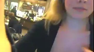 Flashing cafe: Big Tits, Amateur  Public Nudity Porn