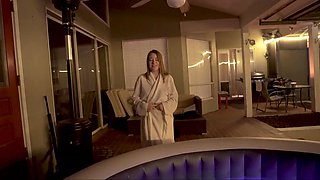 Naked hot tub with stepdaughter and wife Threesome sex
