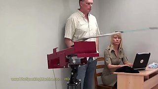 Blonde Teen Jessie Gets Spanked Hard by Machine - Rough Whipping & Punishment