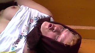 Hairy BBW Granny 74yo Gets Rough Facial & Deepthroat From Big Cock