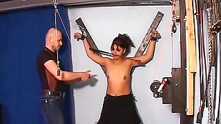 Suspension BDSM action with slutty German whore