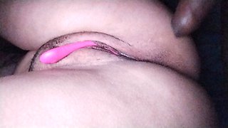 Double Vaginal Penetration with Toy and My BBC Bull While Hubby Is at Bed