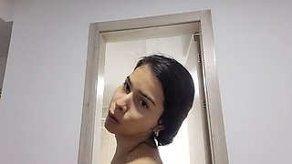 Beautiful Latina Dance sexy while taking a foamy shower