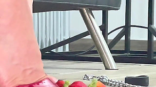 Slave Eats Dessert Stepped on the Floor