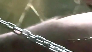 Punished Rod by Leaving Him Outside Blindfolded and Chained to the Drainpipe by His Chastity Cage X