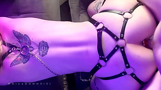 Leashed Submissive Needs Doggystyle Creampie