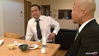 Step Father Seduces Skinny Japanese Teen Yui and Fucks Her in Hairy Pussy