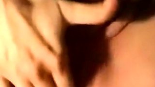 Jerking on my huge swollen clit